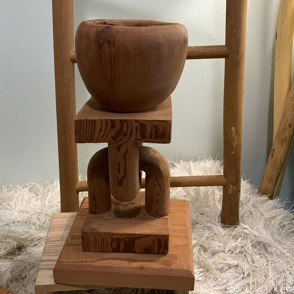 Bundle Of 2 Handcrafted Unique Raw Wooden Accent Decor Pieces - Picture 4 of 17